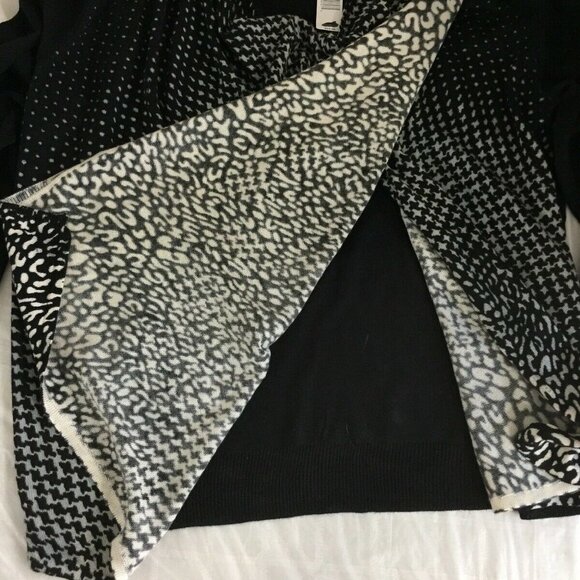 New Directions Sweater PS‎ Black White Cowl Neck Knit Career Modern Chic Artsy - Picture 9 of 12